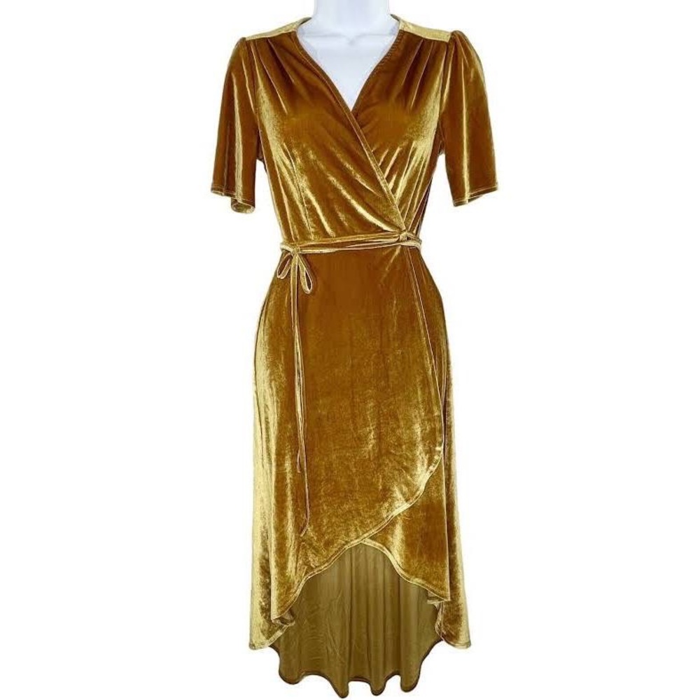 Lulus Velvet Wrap Dress, Size S - Picture 5 of 5